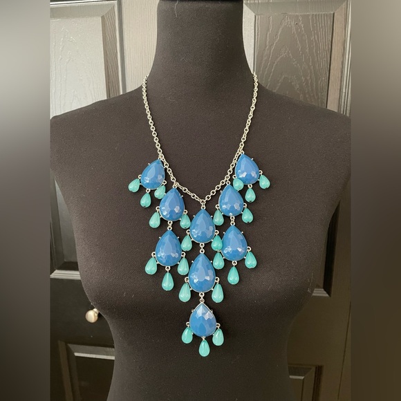 Blue and Teal Statement Necklace - Picture 1 of 1